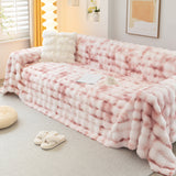 Thick Faux Fur Couch Cover Fluffy Fuzzy Warm Washable Furniture Protector for Kids Pets