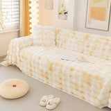 Thick Faux Fur Couch Cover Fluffy Fuzzy Warm Washable Furniture Protector for Kids Pets