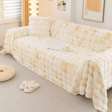 Thick Faux Fur Couch Cover Fluffy Fuzzy Warm Washable Furniture Protector for Kids Pets