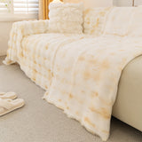 Thick Faux Fur Couch Cover Fluffy Fuzzy Warm Washable Furniture Protector for Kids Pets