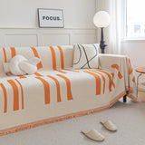 Soft Cozy Chenille Throw Cover for Couch with Tassel Accents, Dustproof Soft Throws for Sofa