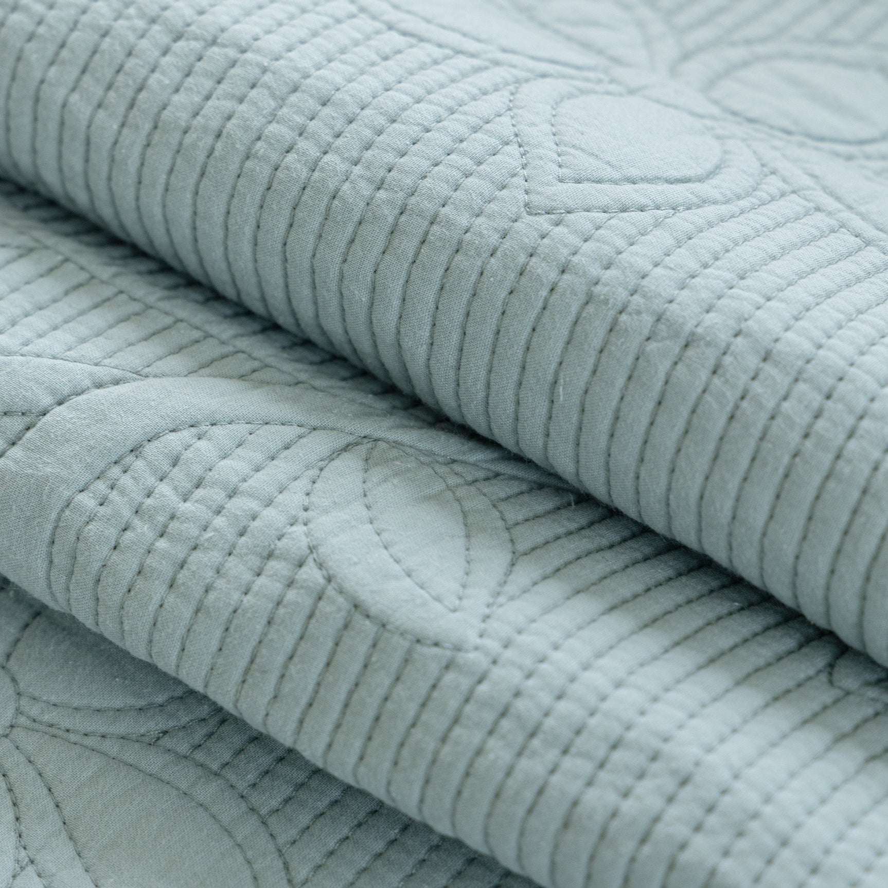 Floral Cotton Quilted Sofa Cover, Non-Slip Couch Protector with Scalloped Edges