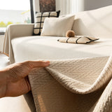 Herringbone Textured Sofa Throw Blanket, Durable Pet Friendly Modern Couch Slipcover