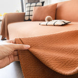 Herringbone Textured Sofa Throw Blanket, Durable Pet Friendly Modern Couch Slipcover