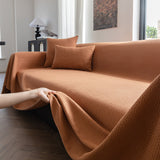 Herringbone Textured Sofa Throw Blanket, Durable Pet Friendly Modern Couch Slipcover