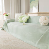 Cooling Ice Silk Sofa Throw Cover, Summer Diamond Textured Furniture Protector Blanket
