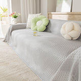Cooling Ice Silk Sofa Throw Cover, Summer Diamond Textured Furniture Protector Blanket