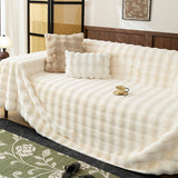 Thick Faux Fur Sofa Cover Fluffy Plush Warm Sofa Slipcover Furniture Protector for Couch Bed