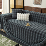 Thick Faux Fur Sofa Cover Fluffy Plush Warm Sofa Slipcover Furniture Protector for Couch Bed