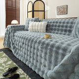 Thick Faux Fur Sofa Cover Fluffy Plush Warm Sofa Slipcover Furniture Protector for Couch Bed