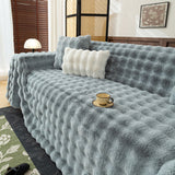 Thick Faux Fur Sofa Cover Fluffy Plush Warm Sofa Slipcover Furniture Protector for Couch Bed