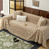 Thick Faux Fur Sofa Cover Fluffy Plush Warm Sofa Slipcover Furniture Protector for Couch Bed