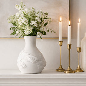 Daulton Ivory Embossed Italia Paper Mache Vase