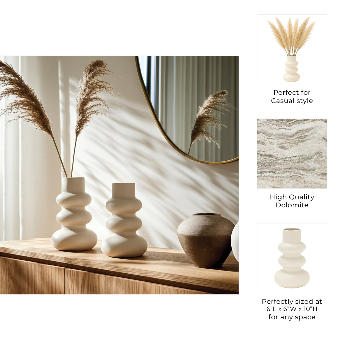 Healdsburg Ivory Dolomite Stacked Spheres