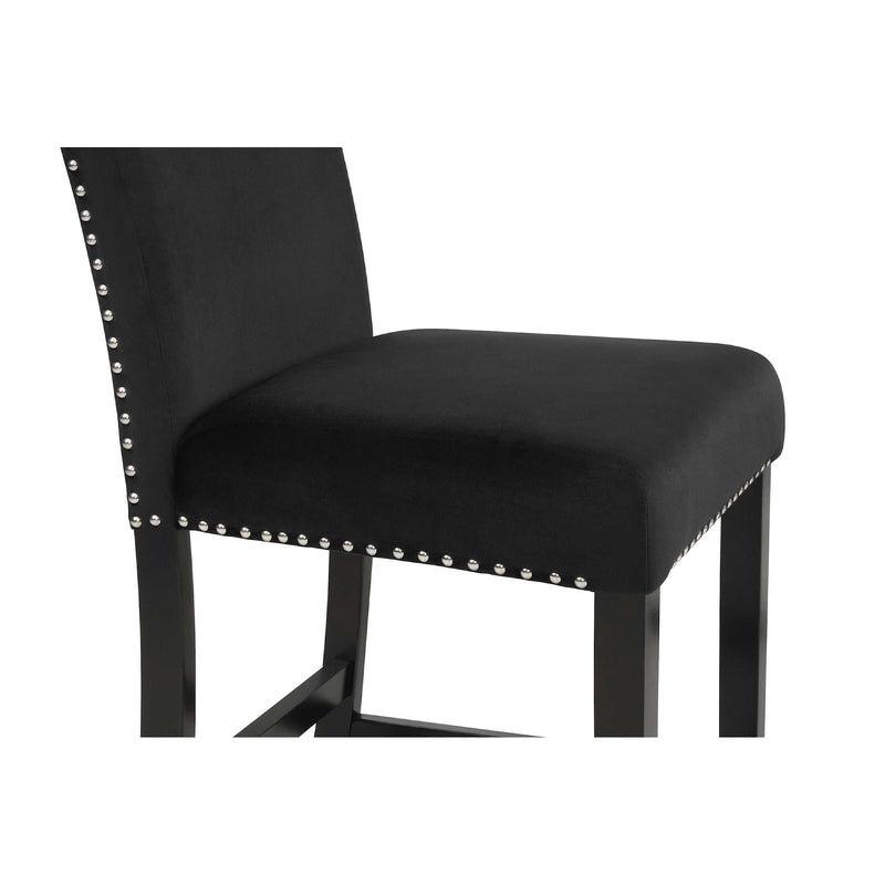 Lennon Black Velvet Counter Height Dining Chair (Set of 2) - Ornate Home