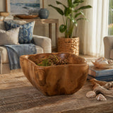 Wendel Natural/Bronze Teak Wood Bowl