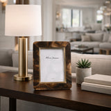 Romoland Brown/Gold Large Brass Border Tortoise Look Photo Frame