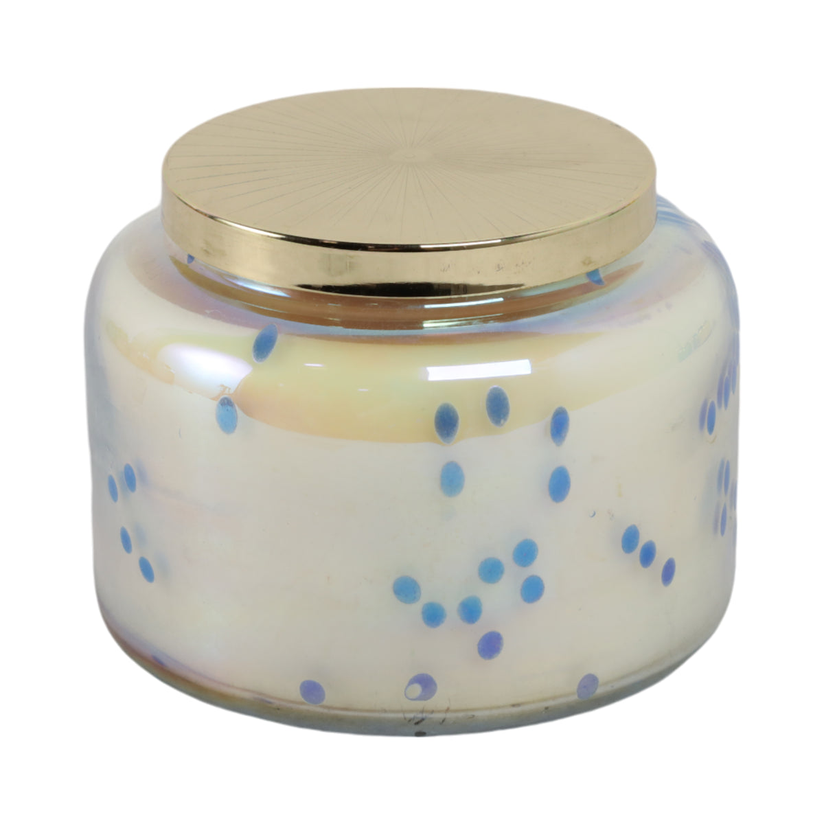 Dashholm Blue/Gold Verbena Bead Luster Lidded Candle
