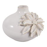 Flynnrun Ivory Dahlia Applique Short Bud Vase