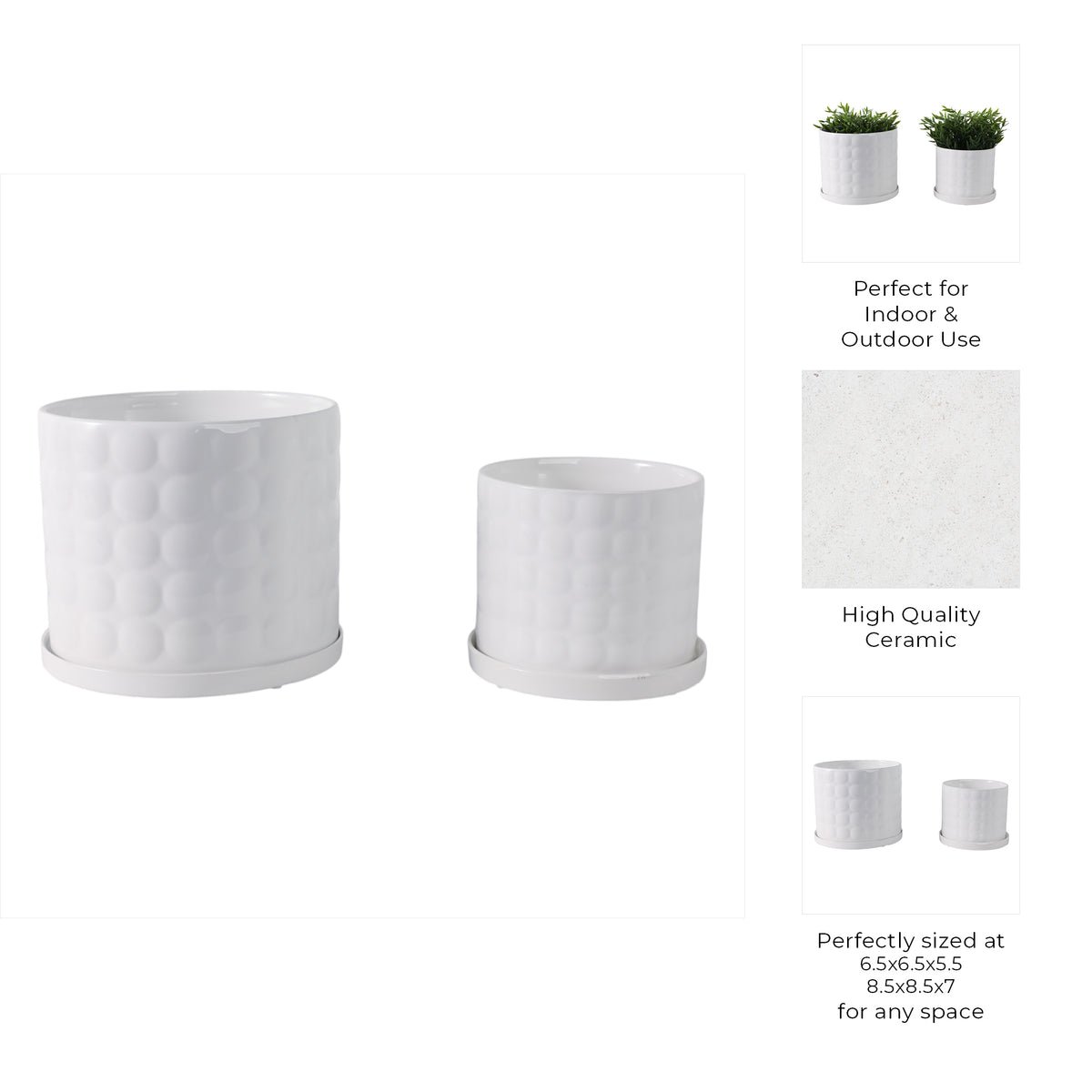 Nicolemoor White Planters (Set of 2)