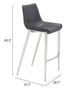 Magnus Black & Silver Barstool (Set of 2)