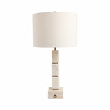 Tiptonport White/Beige Stacked Marble Cubes Lamp with Base Switch