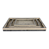 Rivergrove Blue/Gray Resin Stripe Lines Trays (Set of 3)