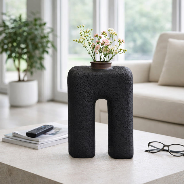 Emmaton Black Small Ecomix Abstract Vase