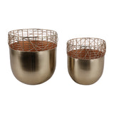 Leonawell Gold Planters (Set of 2)