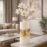 Hurleton Pearl/Gold Metal Flask Vase