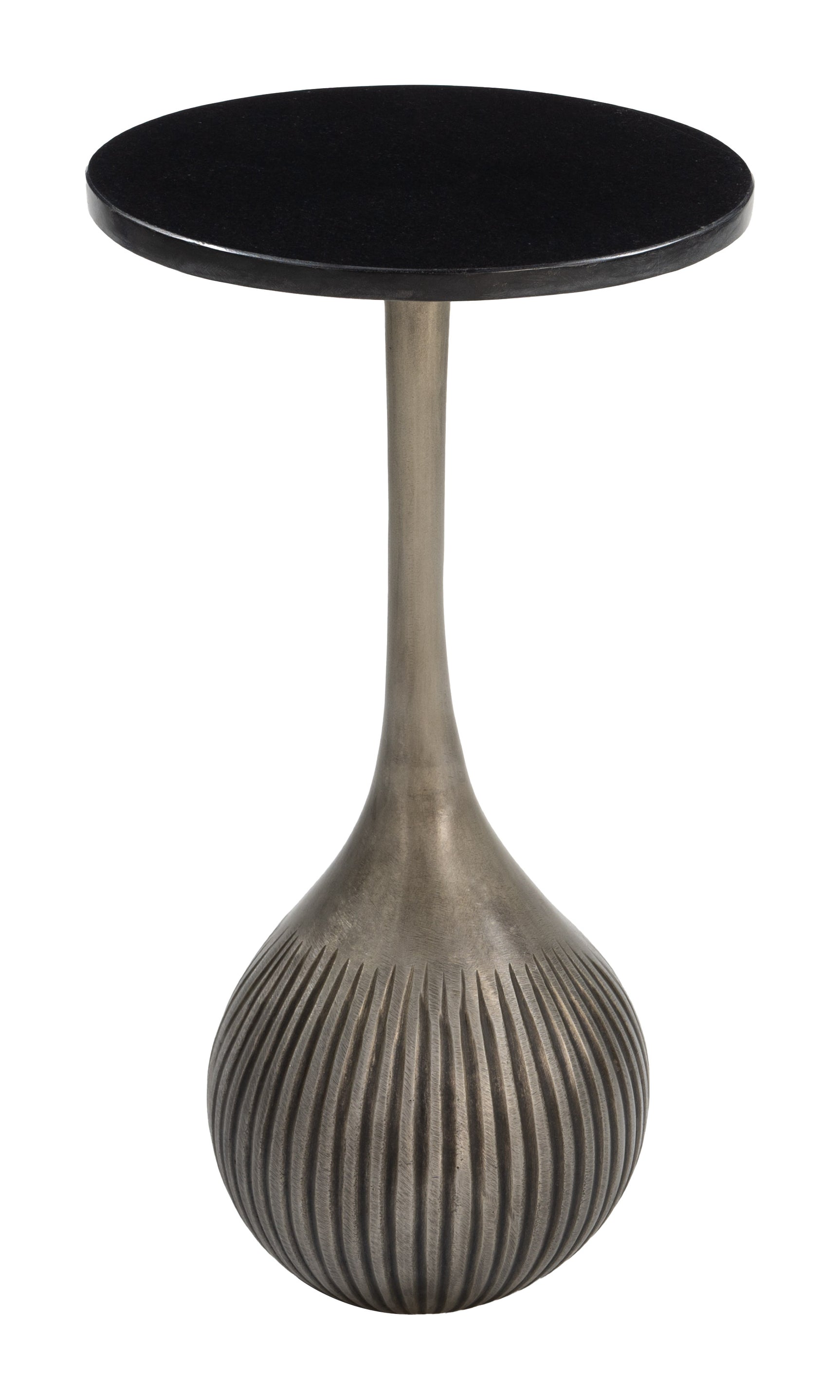 Ionis Black & Antique Silver Accent Table