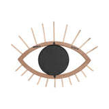 Plasse Brown Wood and Metal Mirrored Eye Wall Decor