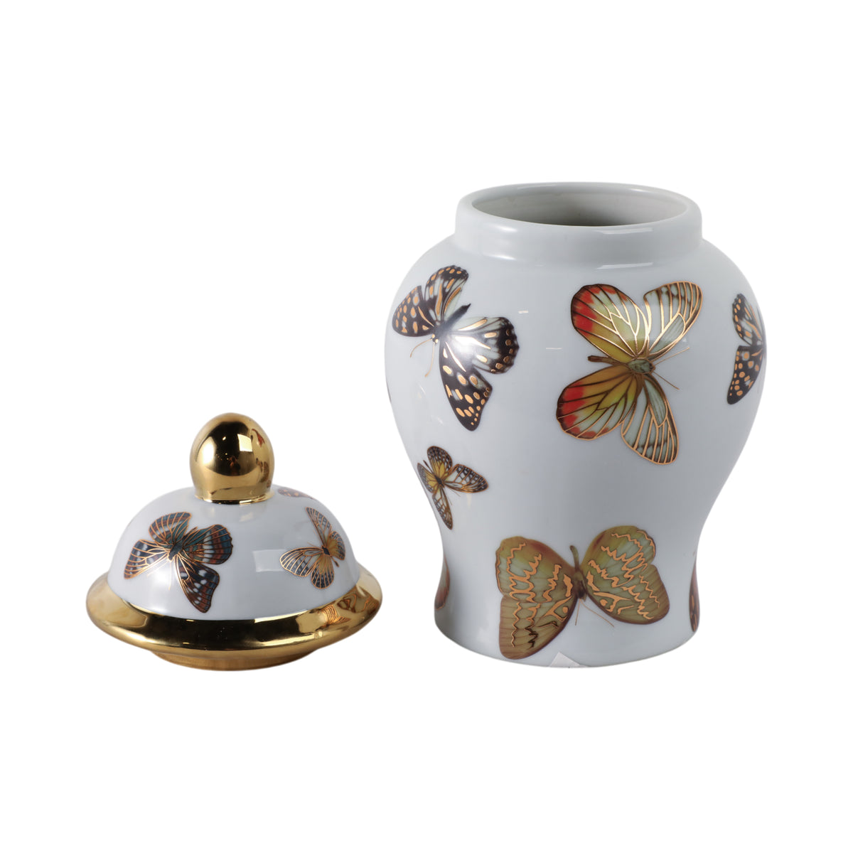 Hamdenworth Multicolor Small Butterflies Temple Jar
