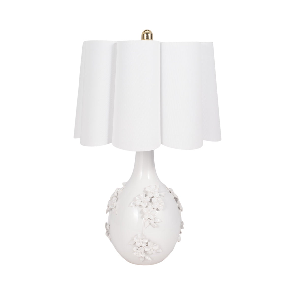 Dow Cream Floral Applique Table Lamp