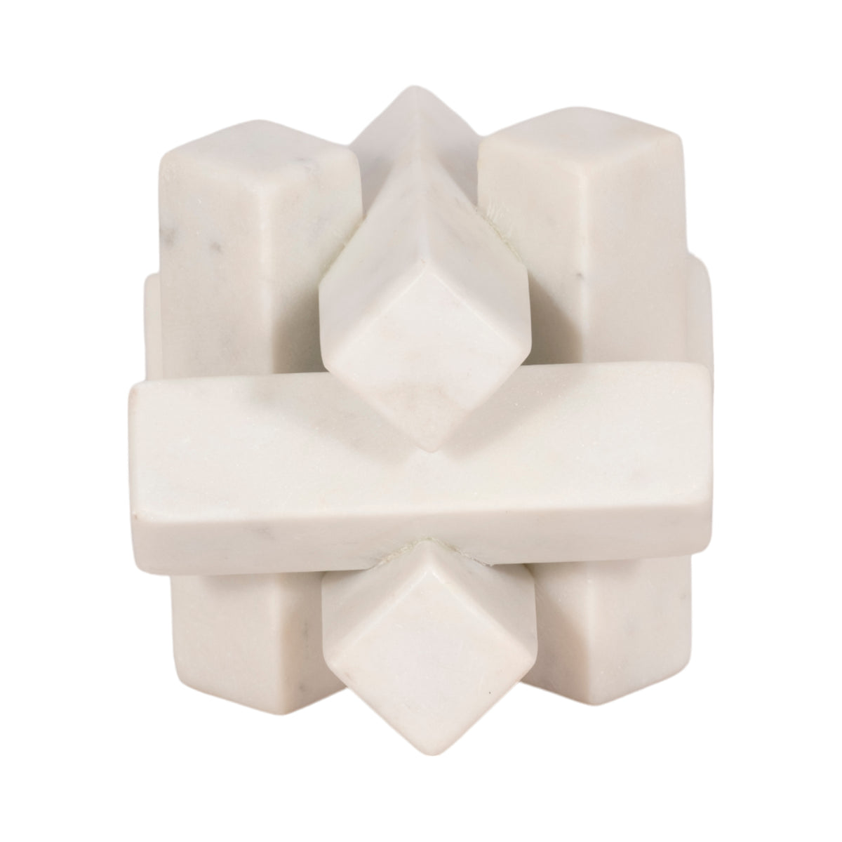 Aurant White Marble Geometric Orb