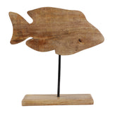 Duncanwick Blue/Brown Small Wood Fish on Base