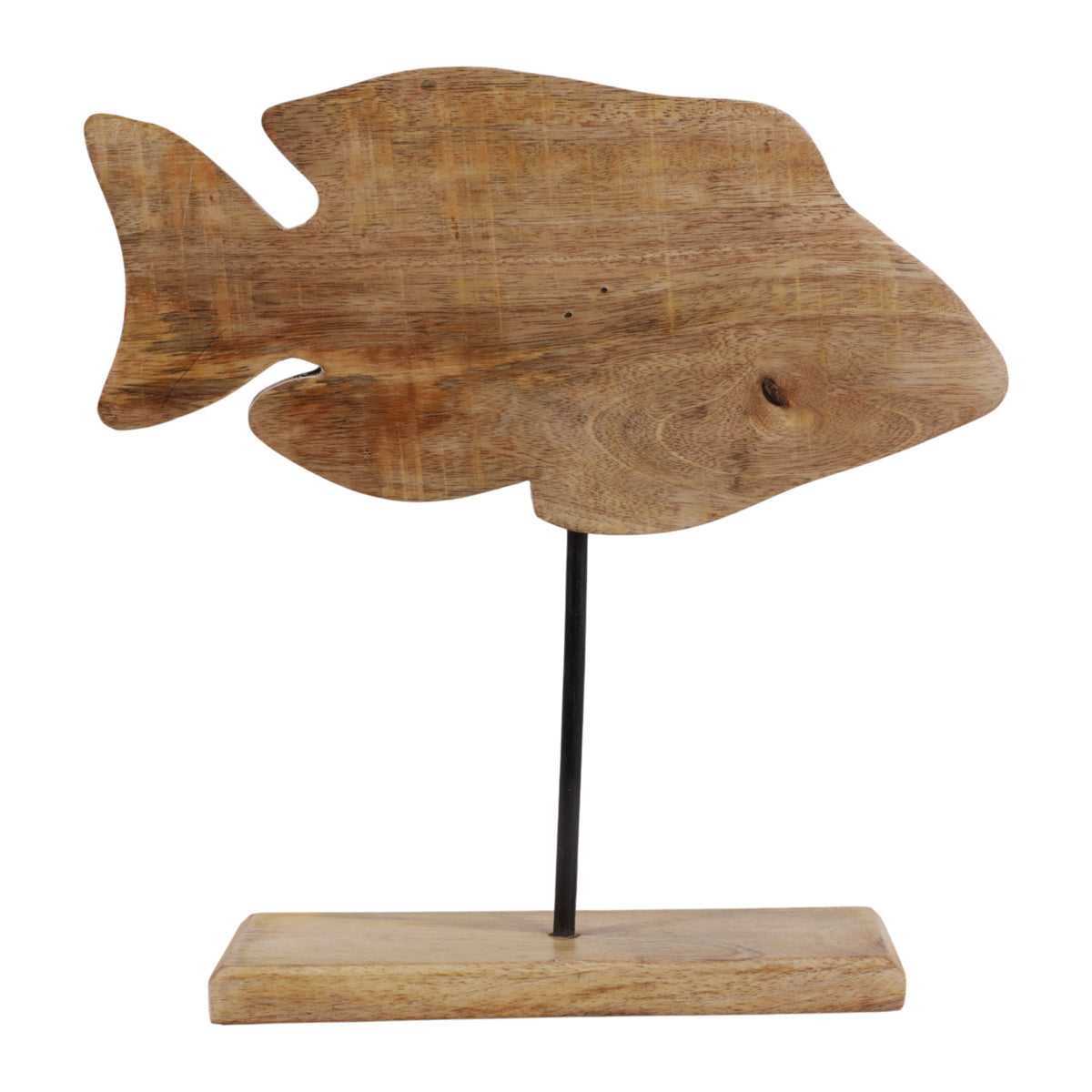 Duncanwick Blue/Brown Small Wood Fish on Base