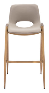 Desi Beige & Gold Barstool (Set of 2)