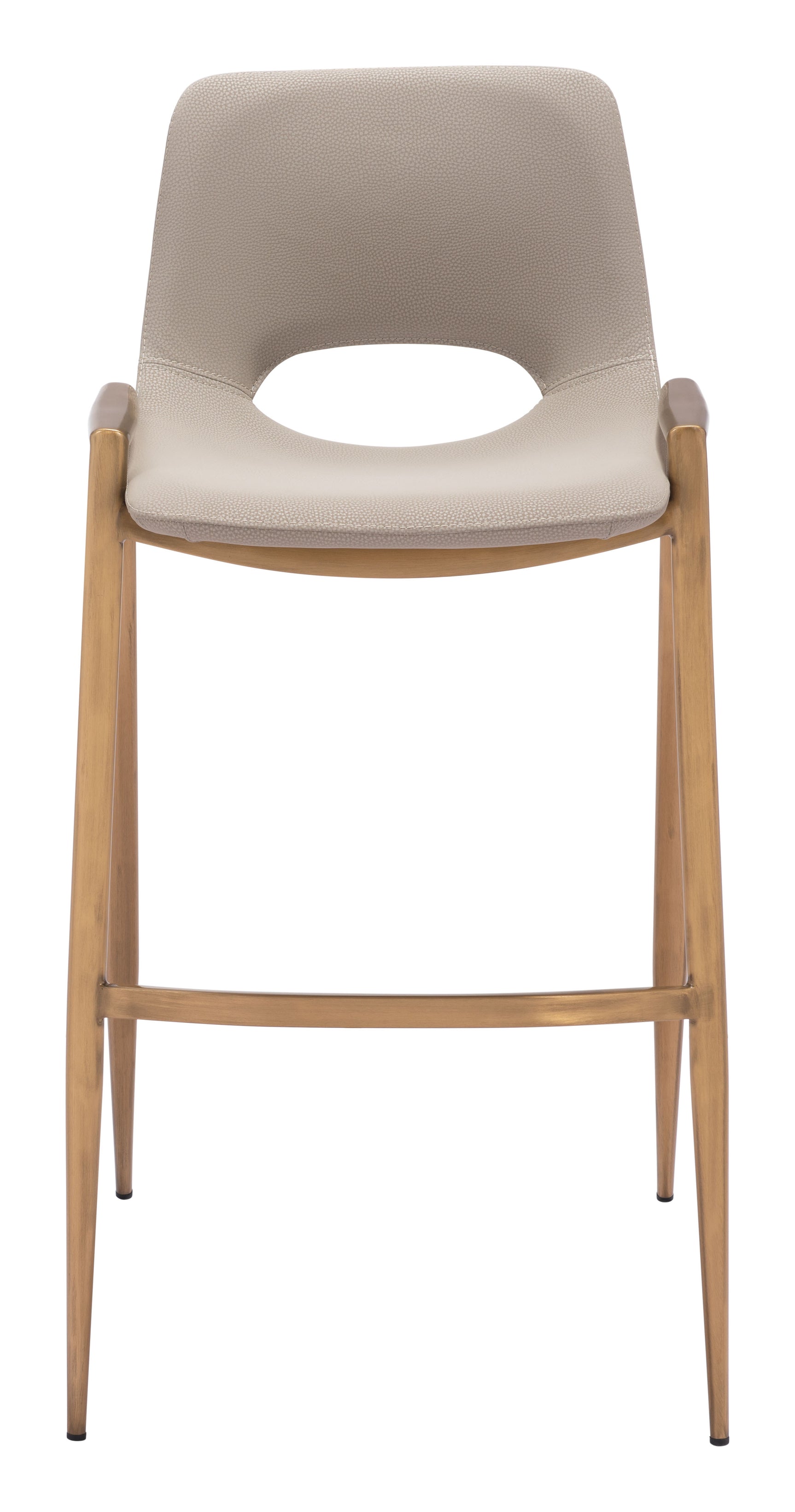 Desi Beige & Gold Barstool (Set of 2)