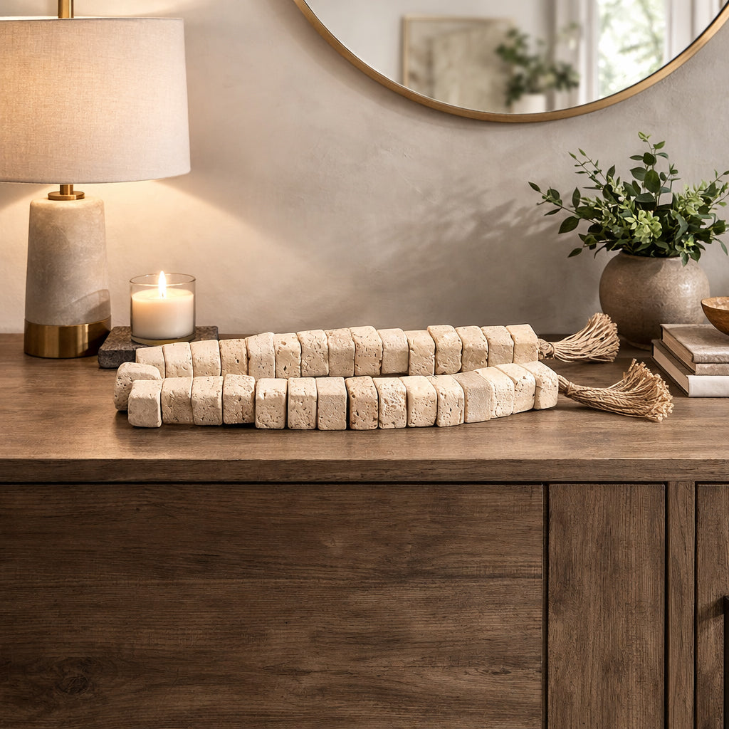 Goodale Tan Travertine Beaded Garland