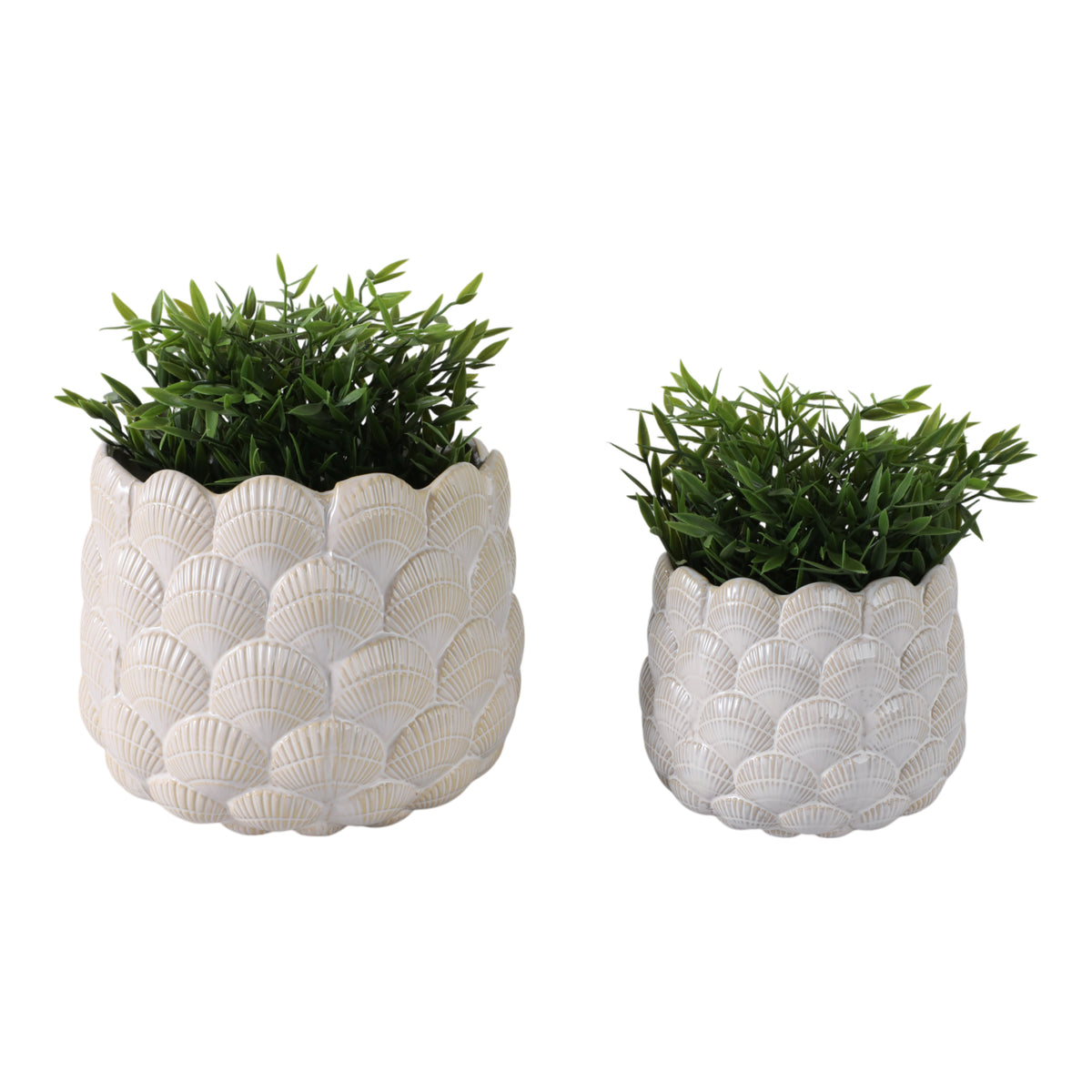 Harkencrest White Planters (Set of 2)
