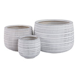 Raymondhaven White Ribbed Planters (Set of 3)