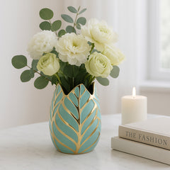 Coleham Green/Gold Vase