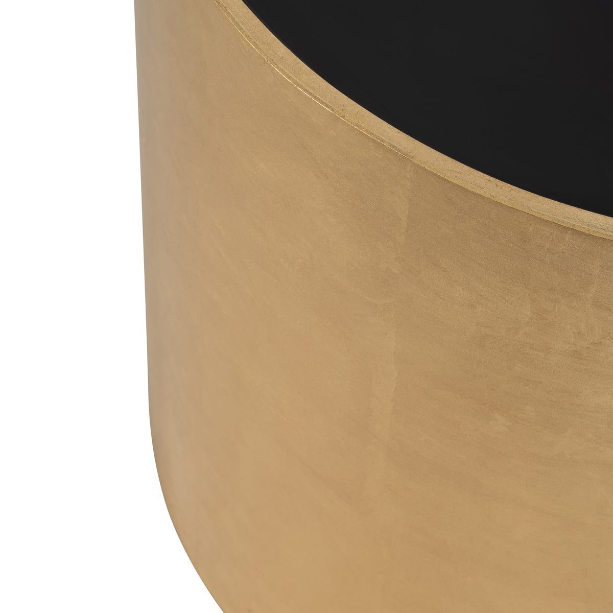 Kinyon Black/Gold Wood Glass Side Table
