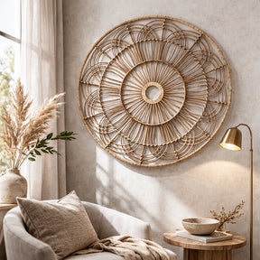 Sage Hen Brown Wicker Round Wall Accent