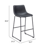 Smart Black Barstool (Set of 2)