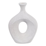 Alray White Beaded Oval Cut Out Vase