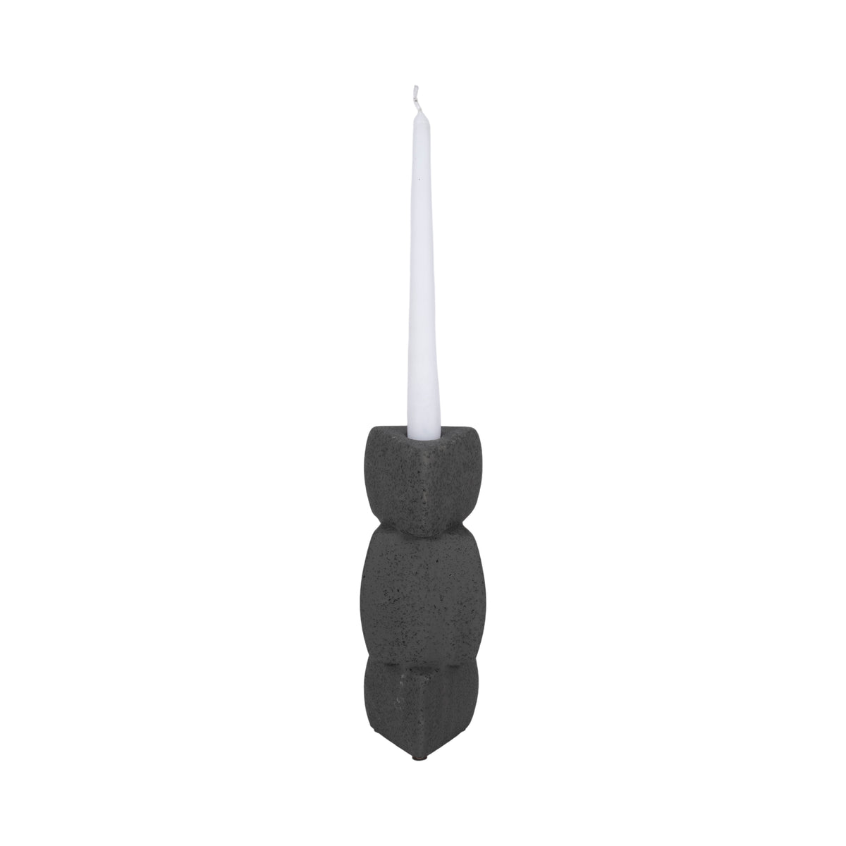 Ennisvale Black Sand Glaze Stacked Objects Taper Holder