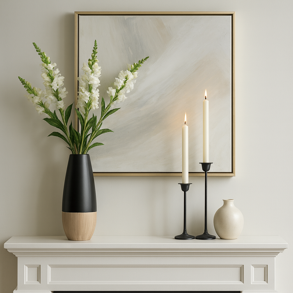Earlimart Cream/Black Ceramic 2-Tone Vase