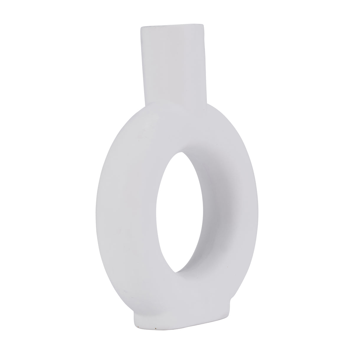 Rawson White Ceramic Round Cut-Out Vase